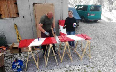 Arbeitseinsatz auf der Karlsbader Hütte